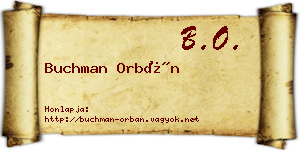 Buchman Orbán névjegykártya